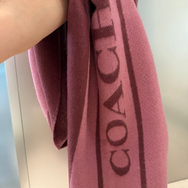 SCARF 200 CM IN SANGRIA RED MIX ROUGE PINK WOOL AND CASHMERE 411536