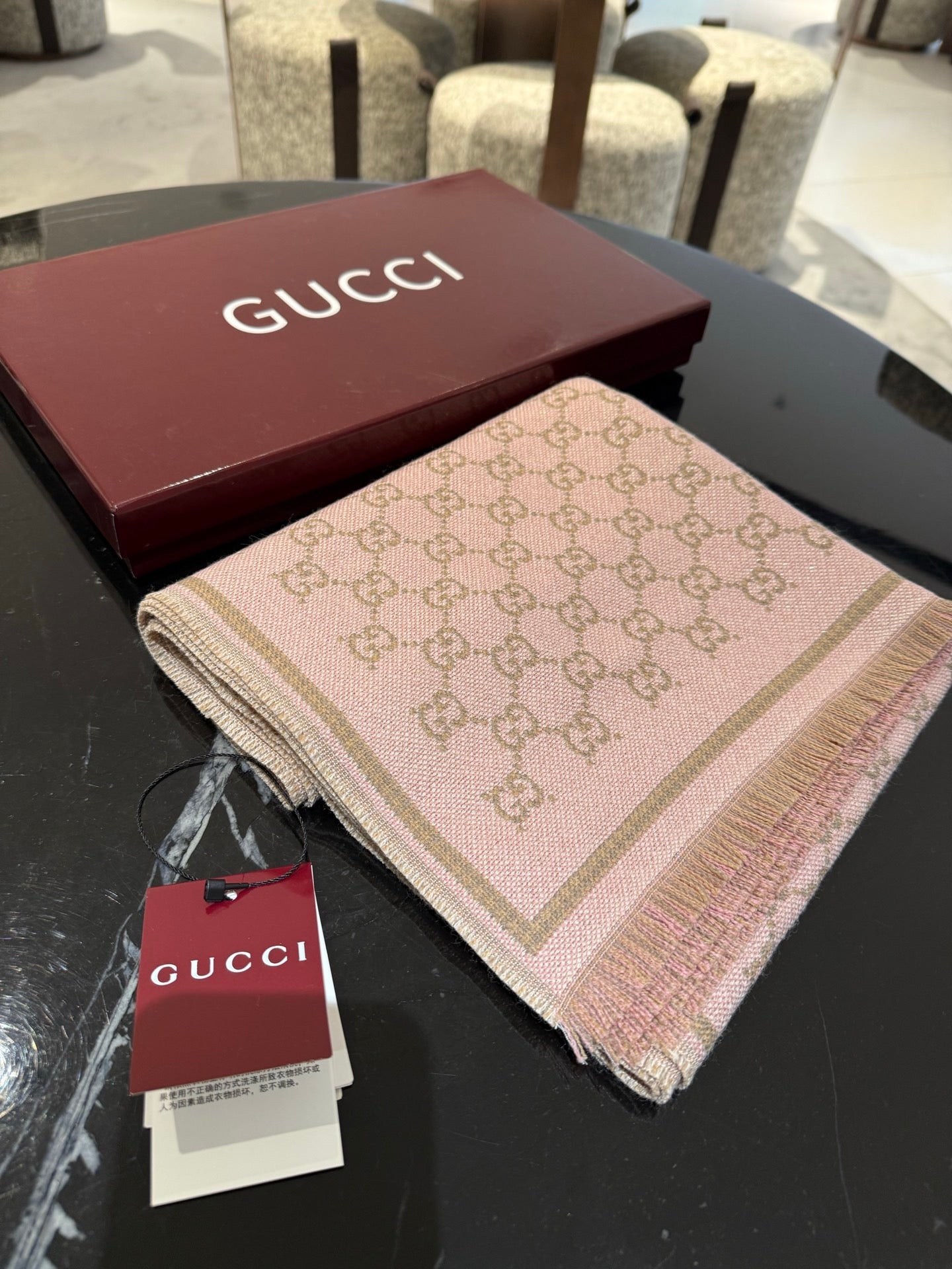 GUCCI 26S SCARF 180 IN CASHMERE AND SILK 309762
