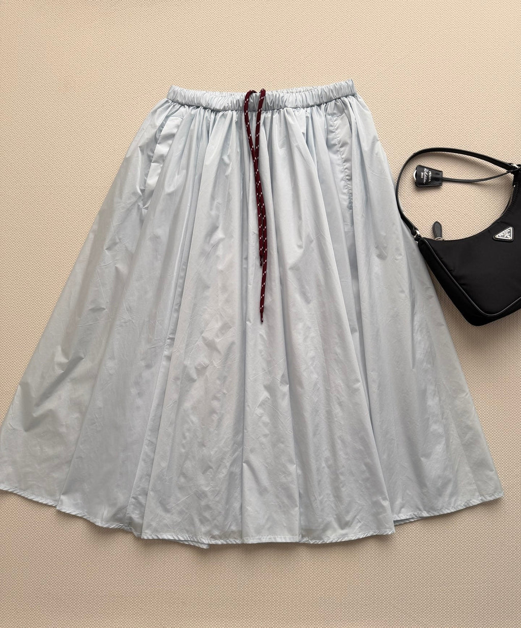 PRADA 26S ELASTIC WAIST MIDI SKIRT STYLE 844