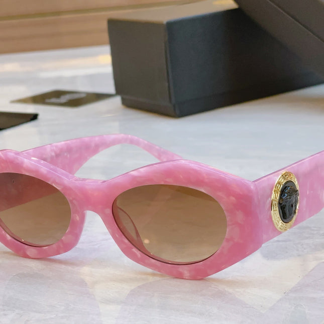 EMBOSSED LOGO MEDUSA BIGGIE RHOMBUS FRAME SUNGLASSES VE 422/E IN ACETATE