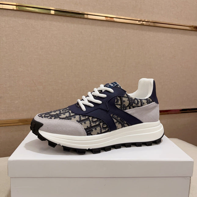 CD CROSS SNEAKER NAVY AND BEIGE SUEDE