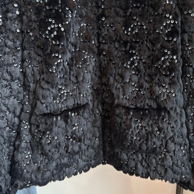 CHANEL 25S VELVET SEQUIN-EMBELLISHED JACKET 464