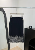 CHANEL 26S LACE HEM MIDI SKIRT 1312