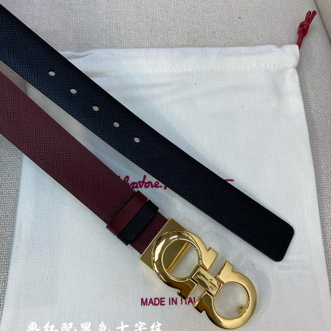 BELT 25MM IN BURGUNDY RED CALFSKIN 542774