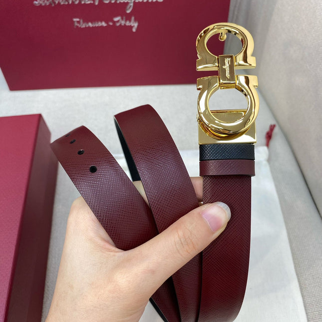 BELT 25MM IN BURGUNDY RED CALFSKIN 542774