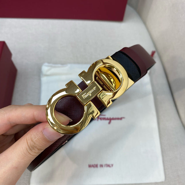 BELT 25MM IN BURGUNDY RED CALFSKIN 542774