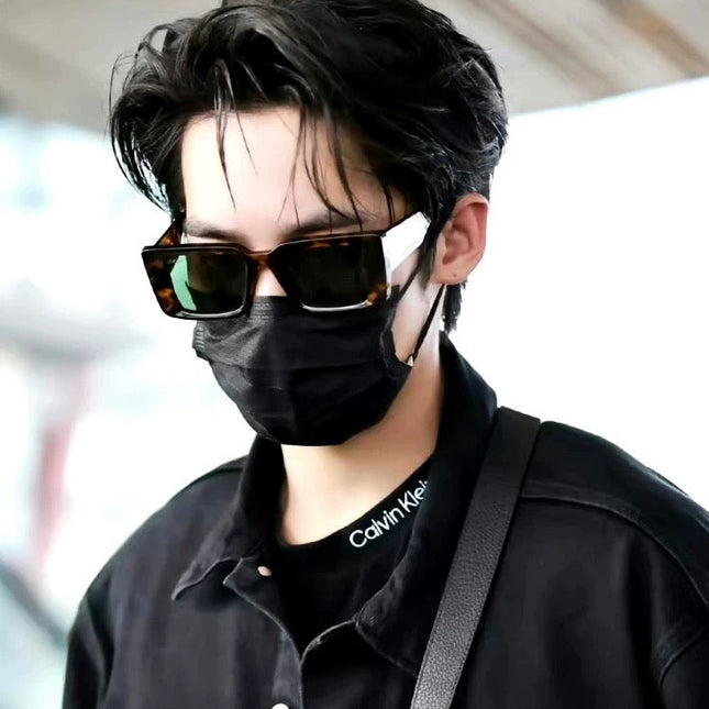 CHUNKY RECTANGULAR FRAME SUNGLASSES G204 IN ACETATE
