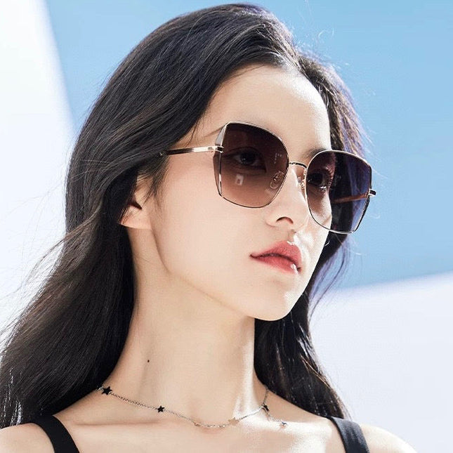 OVERSIZED RECTANGULAR FRAME SUNGLASSES G1641 IN METAL