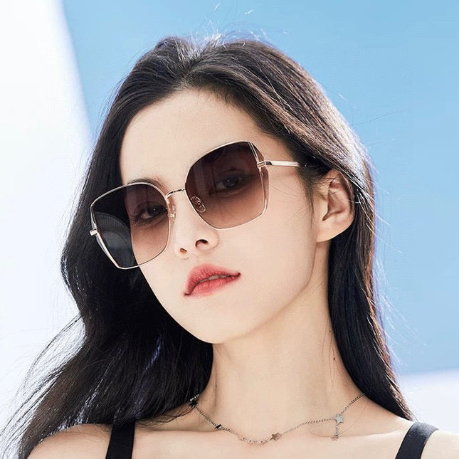 OVERSIZED RECTANGULAR FRAME SUNGLASSES G1641 IN METAL