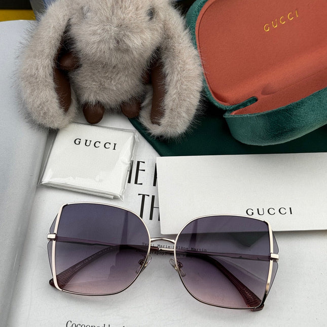 OVERSIZED RECTANGULAR FRAME SUNGLASSES G1641 IN METAL