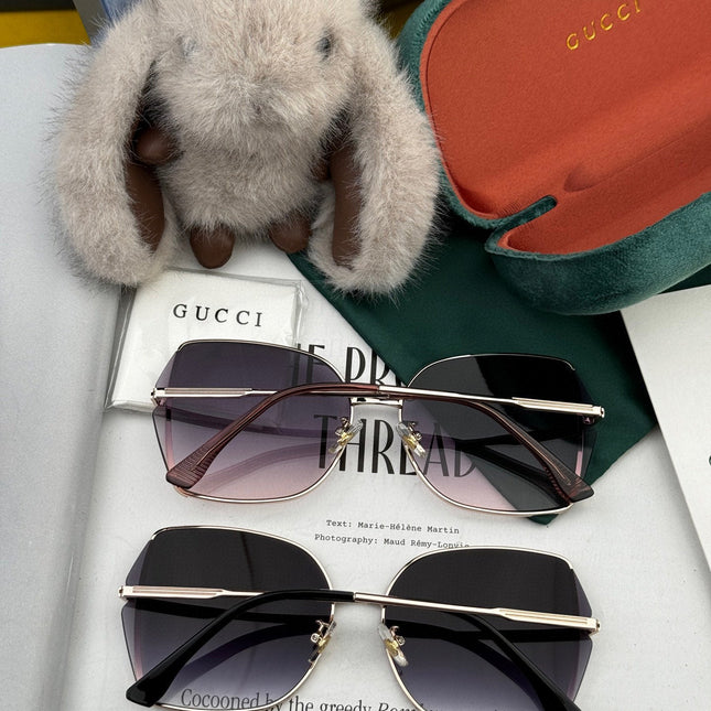 OVERSIZED RECTANGULAR FRAME SUNGLASSES G1641 IN METAL