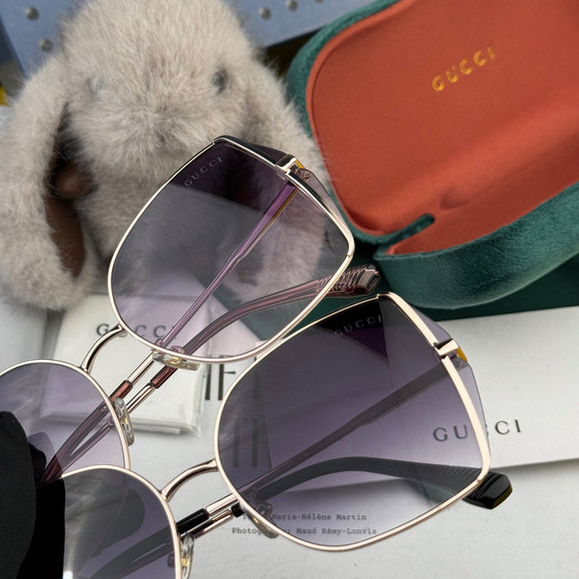 OVERSIZED RECTANGULAR FRAME SUNGLASSES G1641 IN METAL