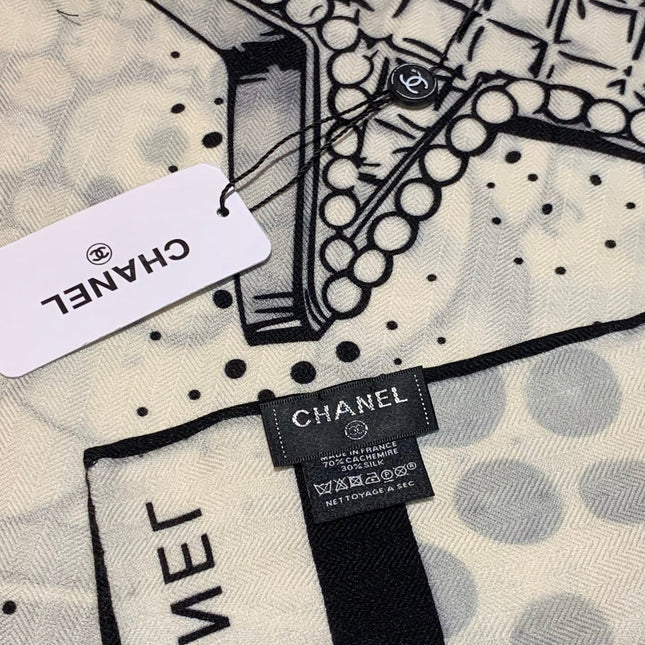 CHANEL 25S SCARF 140 IN SILK AND CASHMERE 931994
