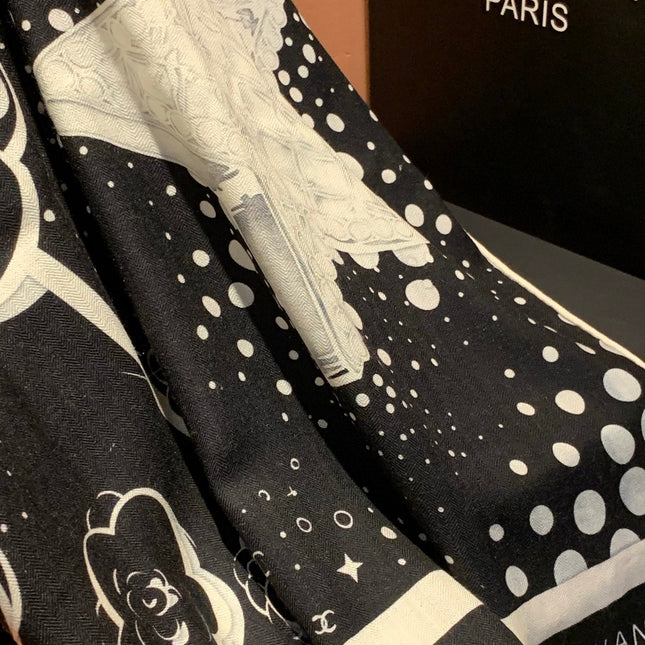 CHANEL 25S SCARF 140 IN SILK AND CASHMERE 931993