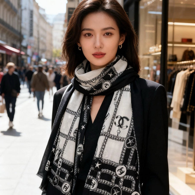 CHANEL 25S SCARF 200 IN CASHMERE 931948