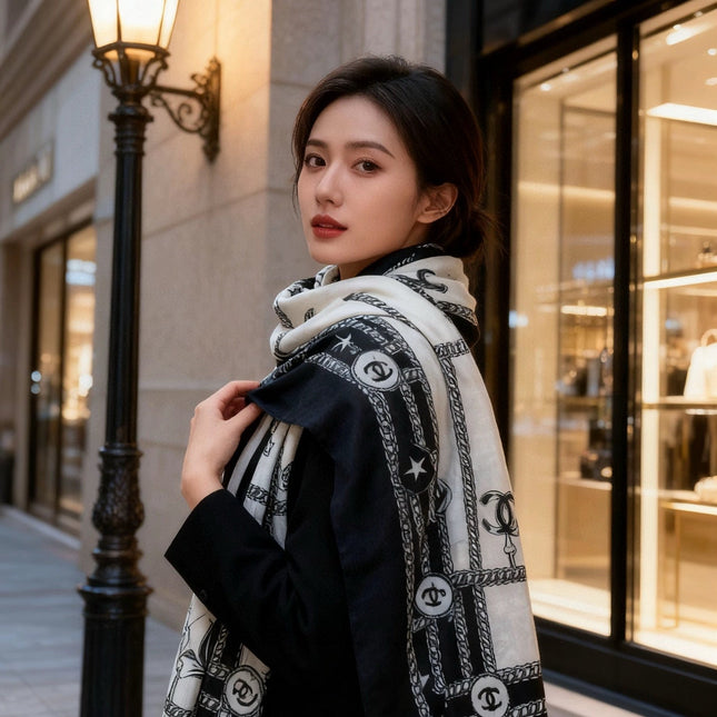 CHANEL 25S SCARF 200 IN CASHMERE 931948