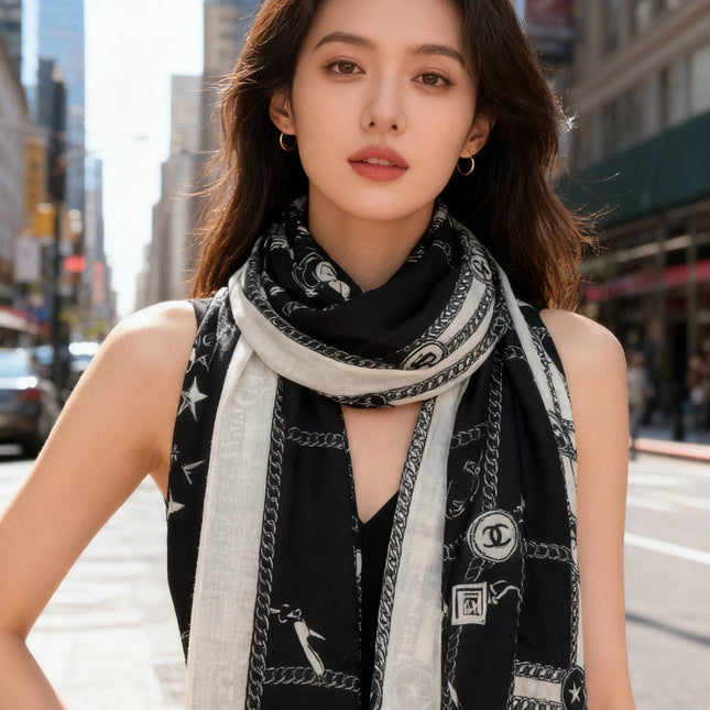 CHANEL 25S SCARF 200 IN CASHMERE 931949
