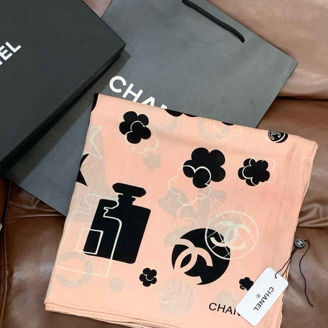CHANEL 25S SCARF 140 IN SILK AND CASHMERE 932003