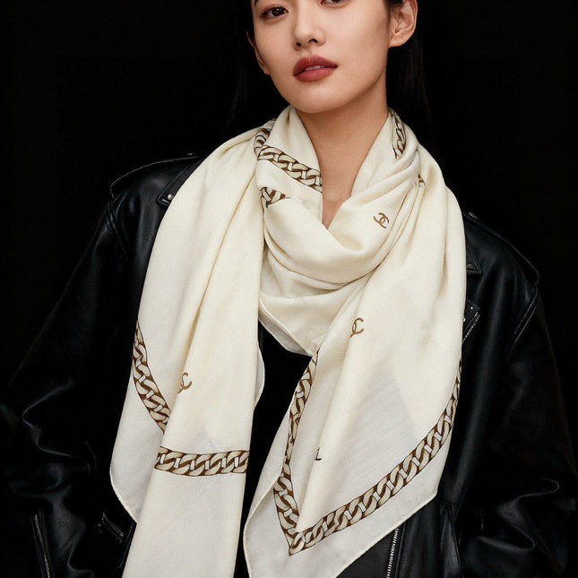 CHANEL 25S SCARF 135 IN SILK AND CASHMERE 932009