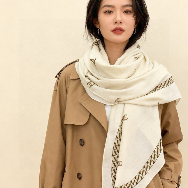 CHANEL 25S SCARF 135 IN SILK AND CASHMERE 932009