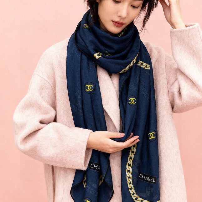 CHANEL 25S SCARF 135 IN SILK AND CASHMERE 932010
