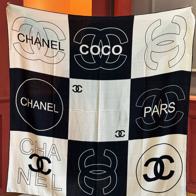 CHANEL 25S SCARF 135 IN SILK AND CASHMERE 932037