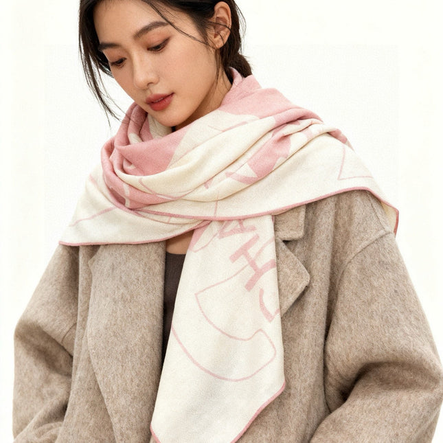 CHANEL 25S SCARF 135 IN SILK AND CASHMERE 932038