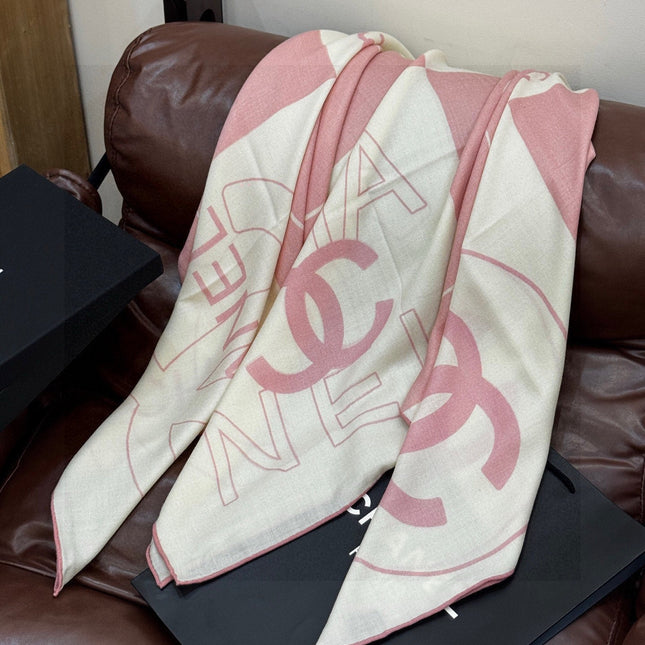 CHANEL 25S SCARF 135 IN SILK AND CASHMERE 932038
