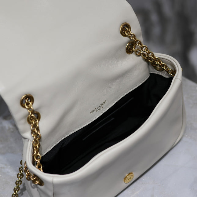 YSL 25S JAMIE MINI 20 IN BLANC VINTAGE LAMBSKIN GOLD HARDWARE