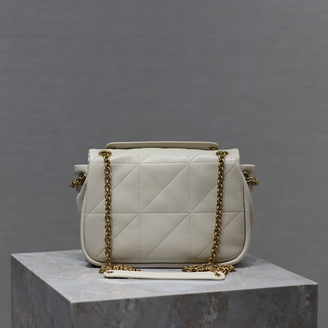 YSL 25S JAMIE MINI 20 IN BLANC VINTAGE LAMBSKIN GOLD HARDWARE