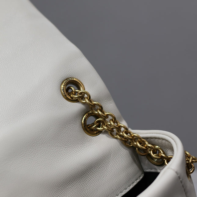 YSL 25S JAMIE MINI 20 IN BLANC VINTAGE LAMBSKIN GOLD HARDWARE