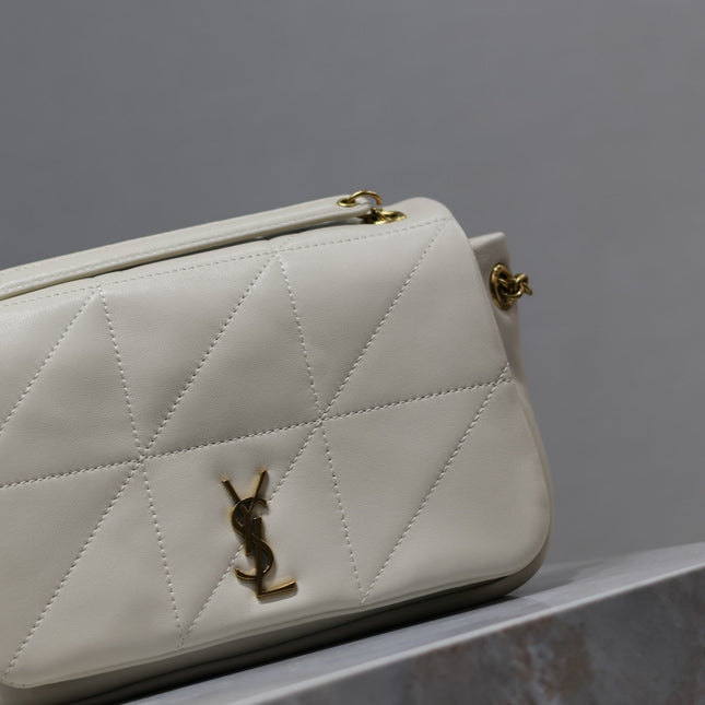 YSL 25S JAMIE MINI 20 IN BLANC VINTAGE LAMBSKIN GOLD HARDWARE