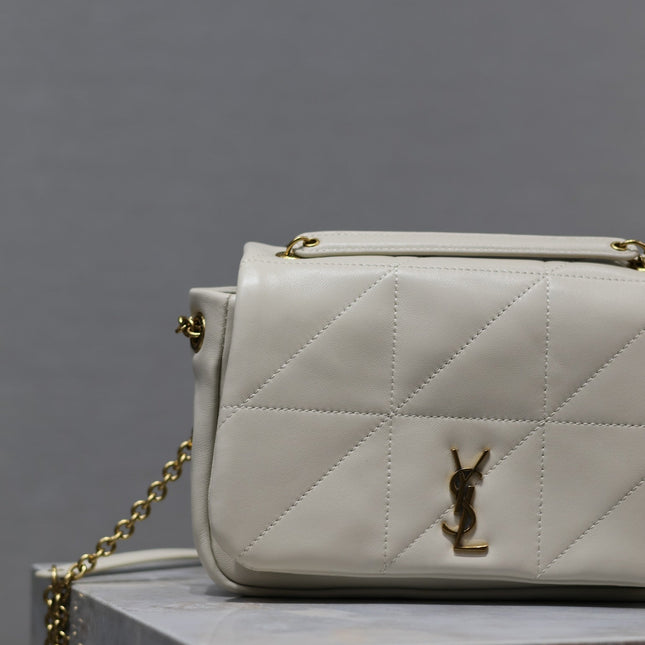YSL 25S JAMIE MINI 20 IN BLANC VINTAGE LAMBSKIN GOLD HARDWARE