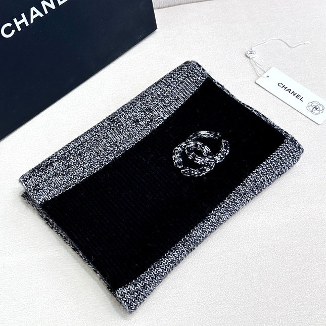 SCARF 180 CM IN SHARK GRAY MIX BLACK CASHMERE 389977