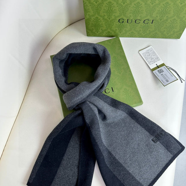 SCARF 180 CM IN BLACK MIX DARK GRAY CASHMERE 398446