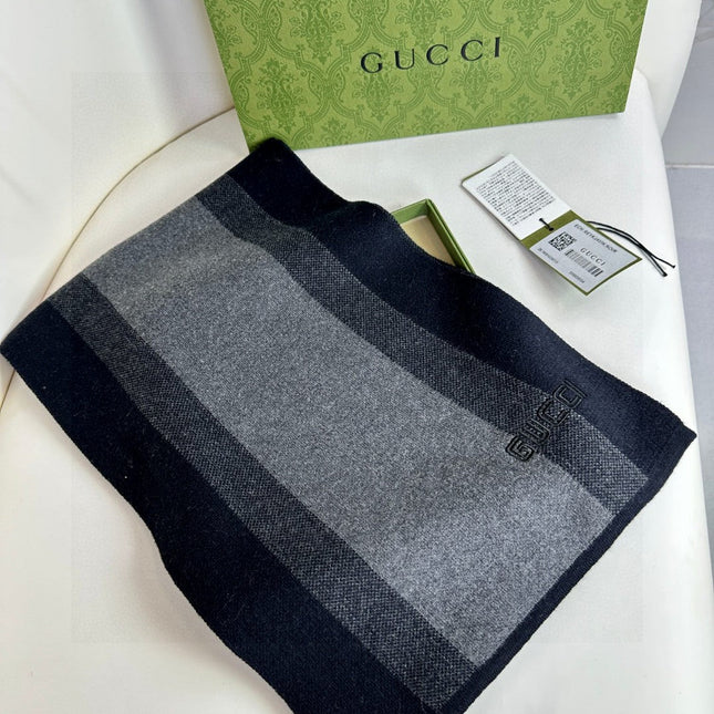 SCARF 180 CM IN BLACK MIX DARK GRAY CASHMERE 398446