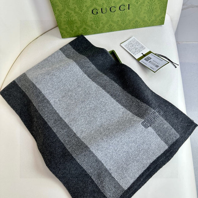 SCARF 180 CM IN BLACK MIX LIGHT GRAY CASHMERE 398447