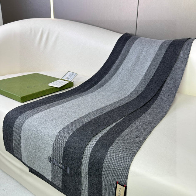 SCARF 180 CM IN BLACK MIX LIGHT GRAY CASHMERE 398447