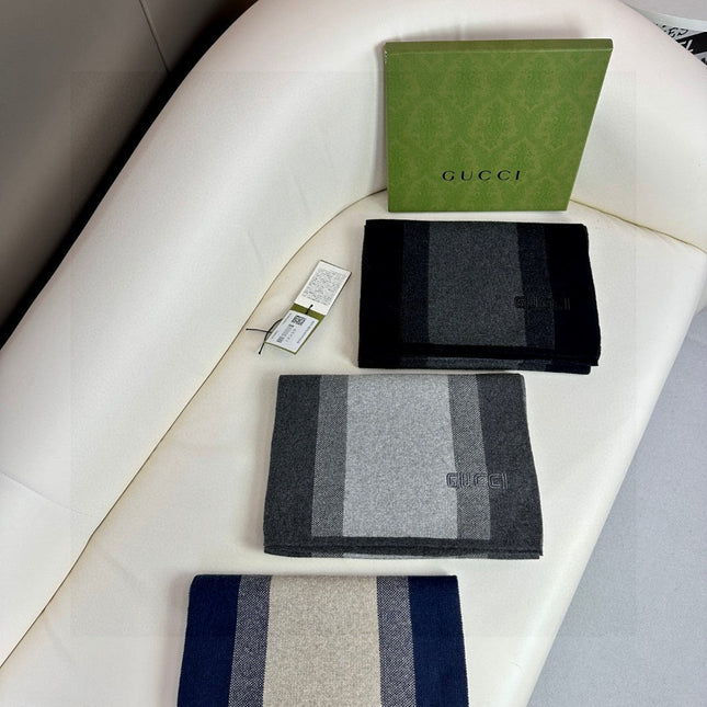 SCARF 180 CM IN BLACK MIX LIGHT GRAY CASHMERE 398447