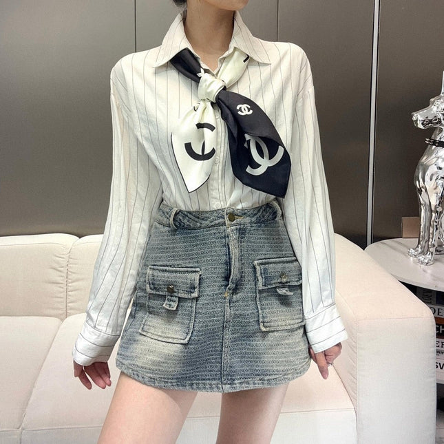 CHANEL 25S SCARF 90 IN SILK 991884