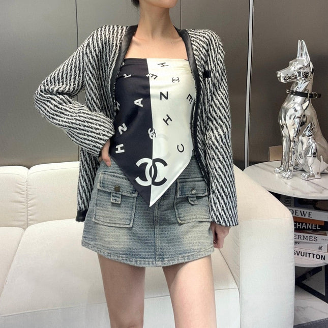 CHANEL 25S SCARF 90 IN SILK 991884