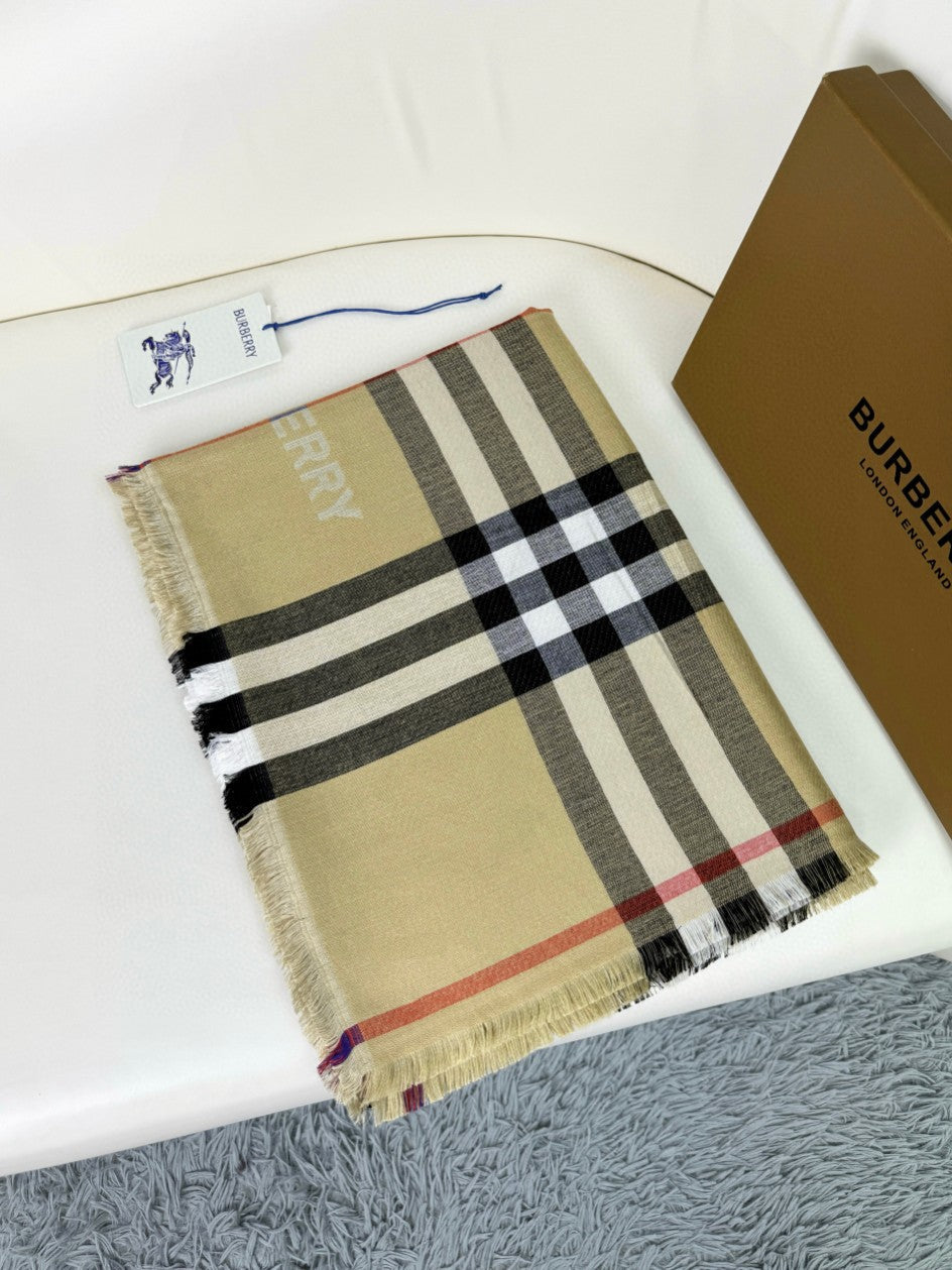BURBERRY 26S SCARF 220CM IN SILK CASHMERE 303203
