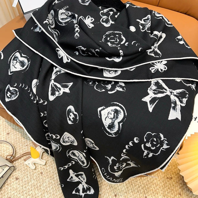 CHANEL 25S SCARF 140 CM IN CASHMERE SILK 943924