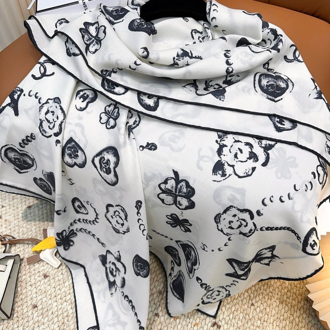 CHANEL 25S SCARF 140 CM IN CASHMERE SILK 943923