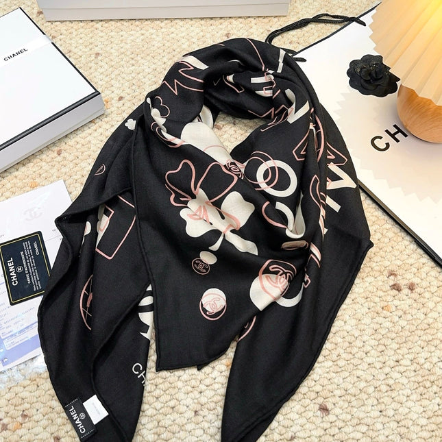CHANEL 25S SCARF 140 CM IN CASHMERE SILK 943926