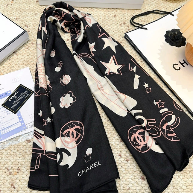 CHANEL 25S SCARF 140 CM IN CASHMERE SILK 943926