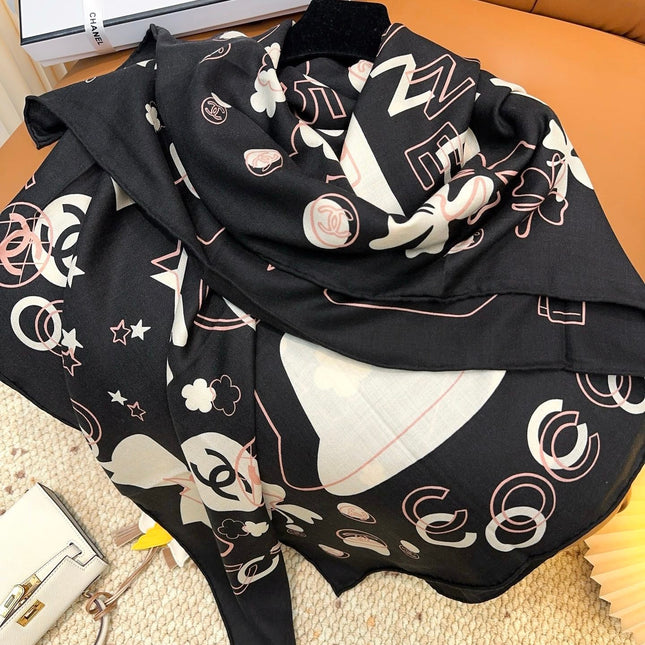 CHANEL 25S SCARF 140 CM IN CASHMERE SILK 943926