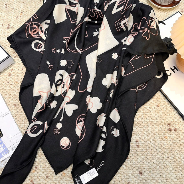 CHANEL 25S SCARF 140 CM IN CASHMERE SILK 943926