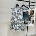 DIOR SLEEVELESS BLAZER DRESS WITH PALM TREE PRINT 267896