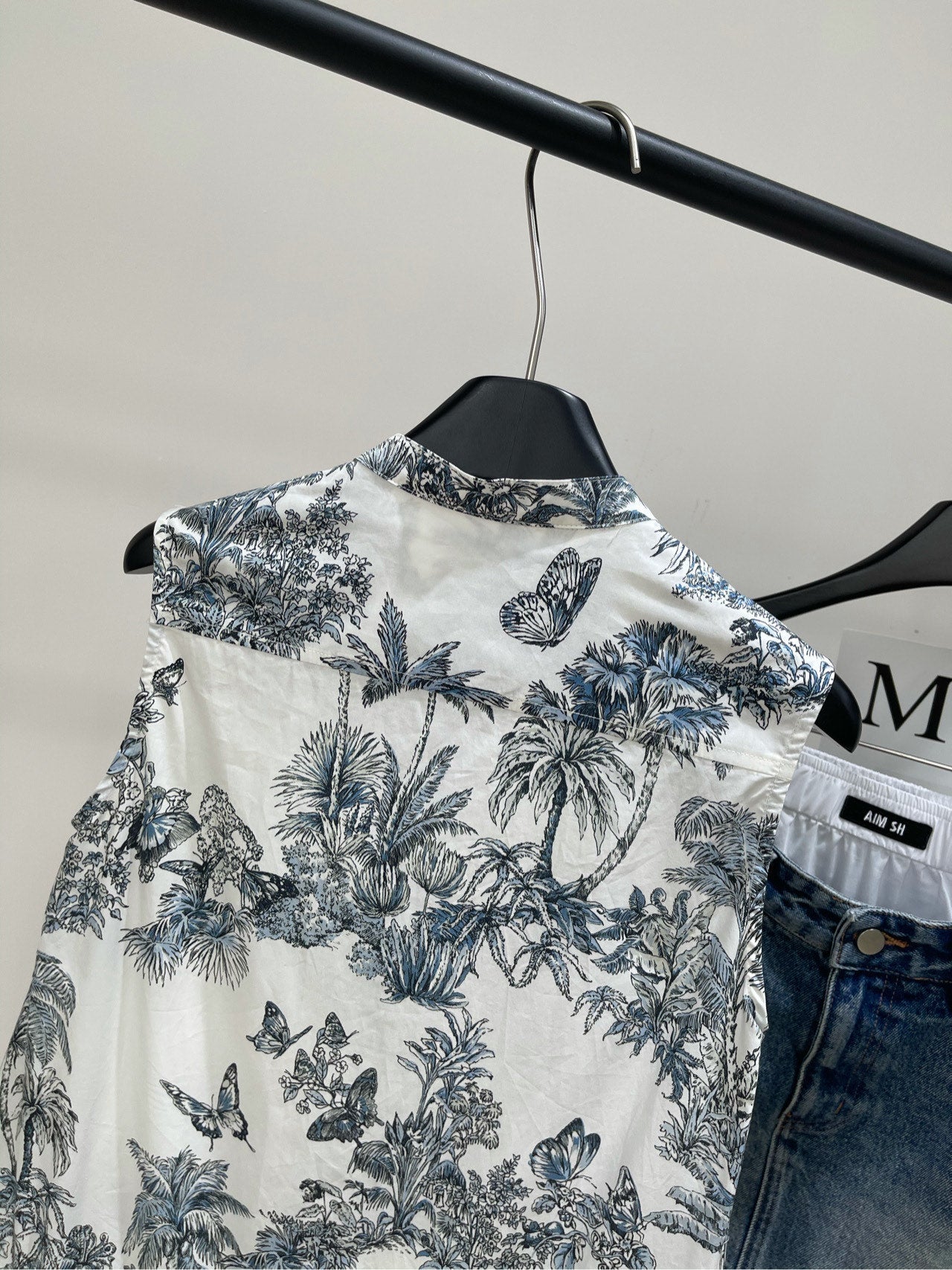 DIOR SLEEVELESS BLAZER DRESS WITH PALM TREE PRINT 267896